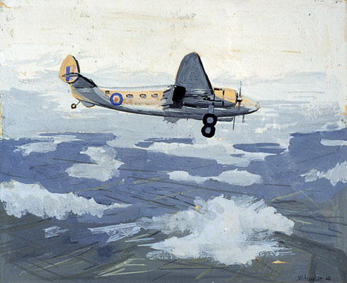 J. B. Taylor - Lockheed Hudson, 1945, Gouache on paper, 24 x 29 cm.