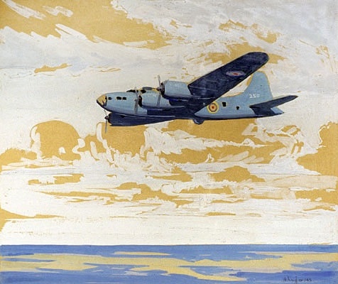 J. B. Taylor - B17 Flying Fortress, 1945, Gouache on paper, 24 x 29 cm.