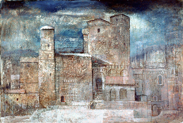 J. B. Taylor - Gimignano, 1962, Oil on masonite, 45.7 x 61 cm.