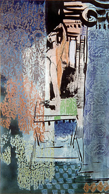 J. B. Taylor - House in Pompeii, 1966, Mixed media on paper, 33.8 x 57.3 cm.